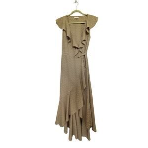 Max Studio Yellow Wrap Hi-Low Maxi Dress M